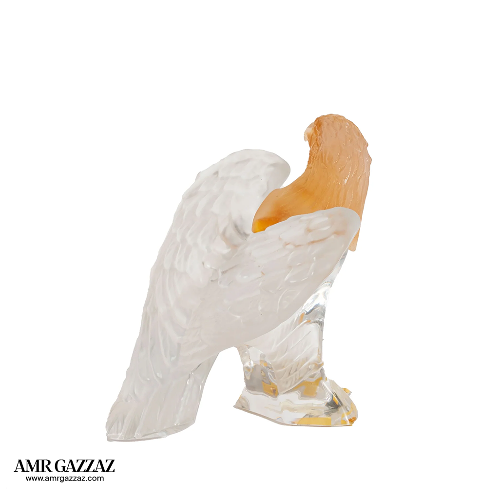 DAUM CRYSTAL EAGLE SCULPTURE FRANCE