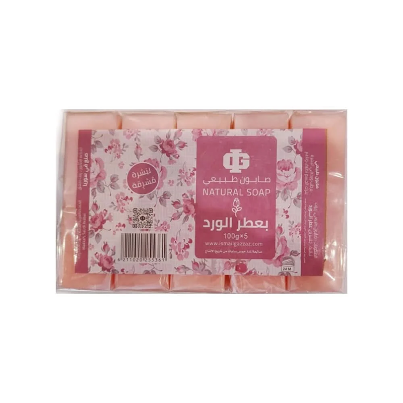 Natural Soap With Rose Scent 100g X 5Pieces