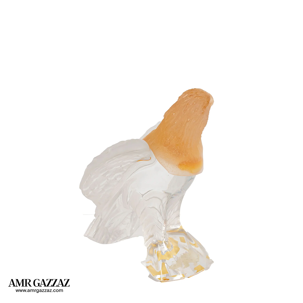 DAUM CRYSTAL EAGLE SCULPTURE FRANCE