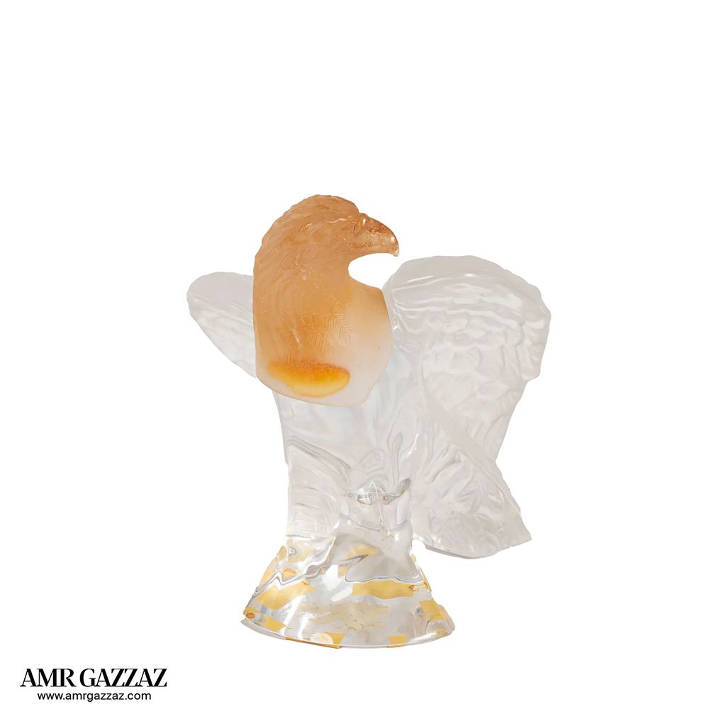 DAUM CRYSTAL EAGLE SCULPTURE FRANCE