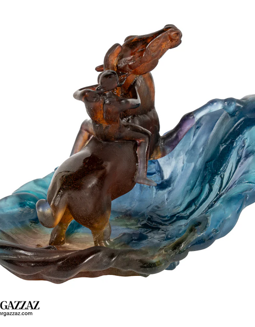 Load image into Gallery viewer, DAUM PATE DE VERRE HORSE WITH RIDER
