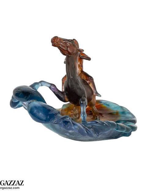 Load image into Gallery viewer, DAUM PATE DE VERRE HORSE WITH RIDER
