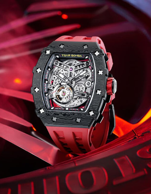 Load image into Gallery viewer, Elemental Series-Carbon Fiber Automatic Watch TB8208CF Passion Red
