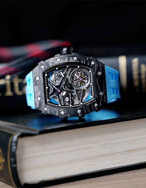 Load image into Gallery viewer, Elemental Series-Carbon Fiber Automatic Watch TB8209CF Black Blue Carbon Fiber
