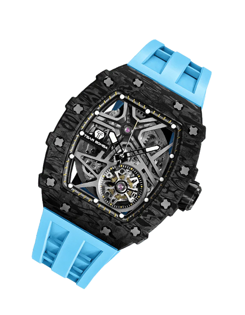 Load image into Gallery viewer, Elemental Series-Carbon Fiber Automatic Watch TB8209CF Black Blue Carbon Fiber
