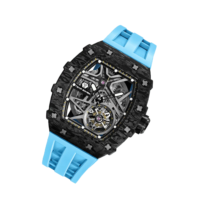 Elemental Series-Carbon Fiber Automatic Watch TB8209CF Black Blue Carbon Fiber