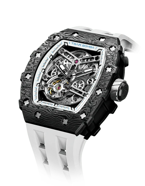 Load image into Gallery viewer, Elemental Series-Carbon Fiber Automatic Watch TB8208CF Elegant White
