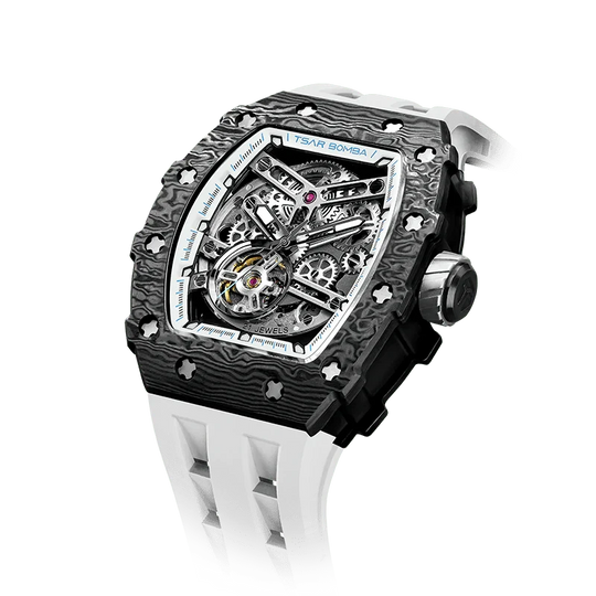 Elemental Series-Carbon Fiber Automatic Watch TB8208CF Elegant White