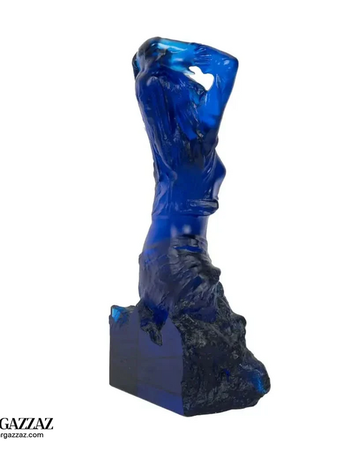 Load image into Gallery viewer, A PATE-DE-VERRE FEMALE GLASS SCULPTURE blue
