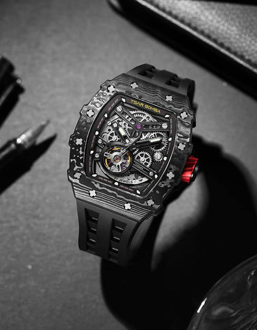 Load image into Gallery viewer, Elemental Series-Carbon Fiber Automatic Watch TB8208CF Cool Black

