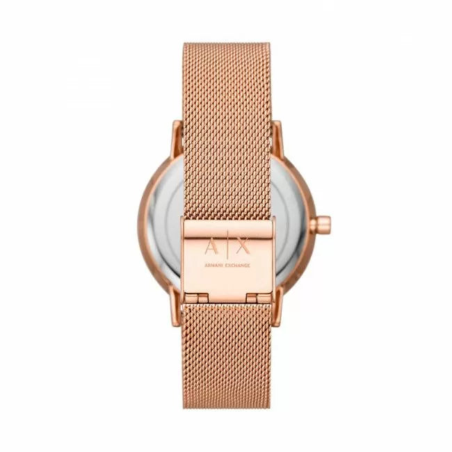 Armani Exchange watch for women steel rose gold