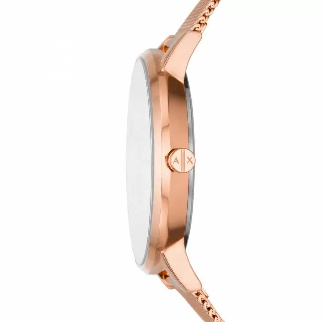 Armani Exchange watch for women steel rose gold