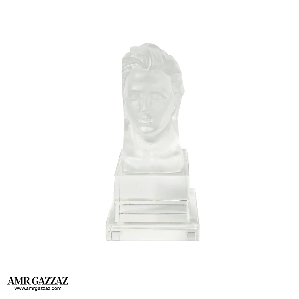 A PATE-DE-VERRE DOUBLE FACE GLASS SCULPTURE