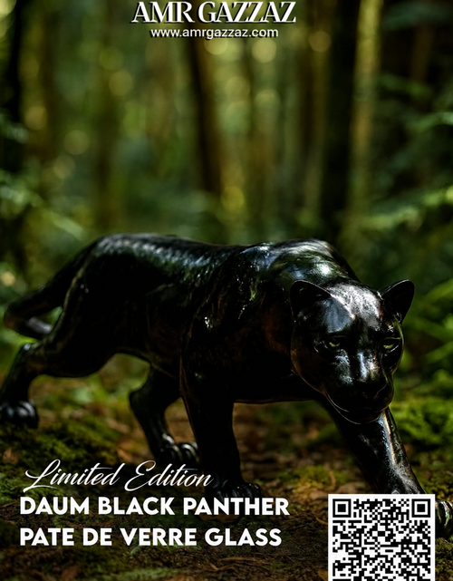 Load image into Gallery viewer, Daum Black Panther Pate de Verre Glass
