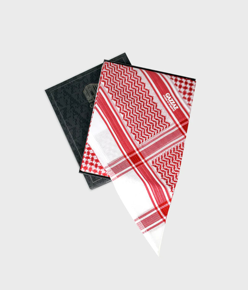 GAZZAZ YASHMAGH RED*WHITE 100% COTTON SIZE 60 MADE IN ENGLAND