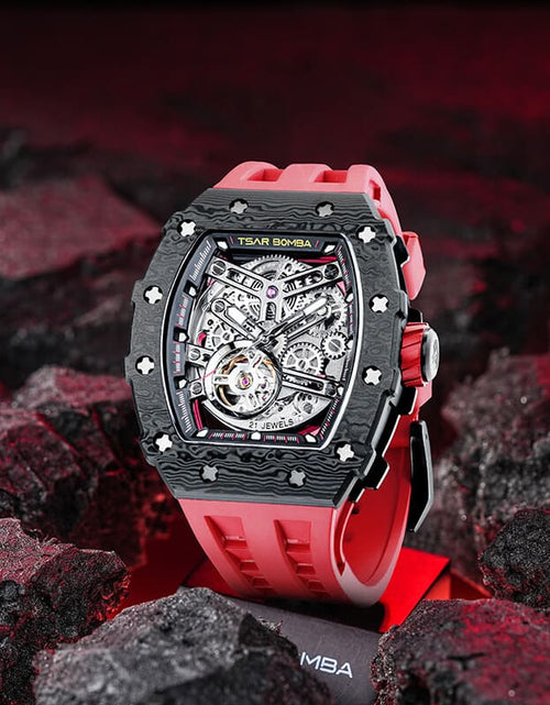 Load image into Gallery viewer, Elemental Series-Carbon Fiber Automatic Watch TB8208CF Passion Red
