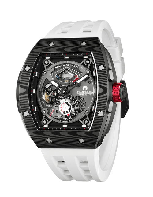 تحميل الصورة إلى عارض المعرض، ساعة Elemental Series-Carbon Fiber أوتوماتيكية TB8210CF Elite White

