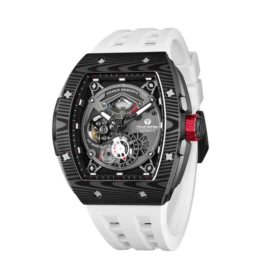 ساعة Elemental Series-Carbon Fiber أوتوماتيكية TB8210CF Elite White