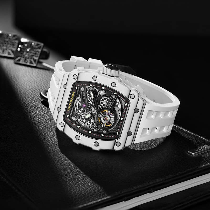 Elemental Series-Carbon Fiber Automatic Watch TB8208CF Elite White