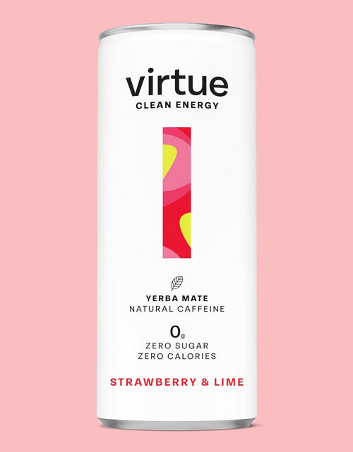 Load image into Gallery viewer, Virtue Yerba Mate - Natural Energy Drink - Sugar Free, Zero Calories, Vegan, Keto Friendly, Gluten Free - 12 x 250ml (Strawberry &amp; Lime) Strawberry &amp; Lime
