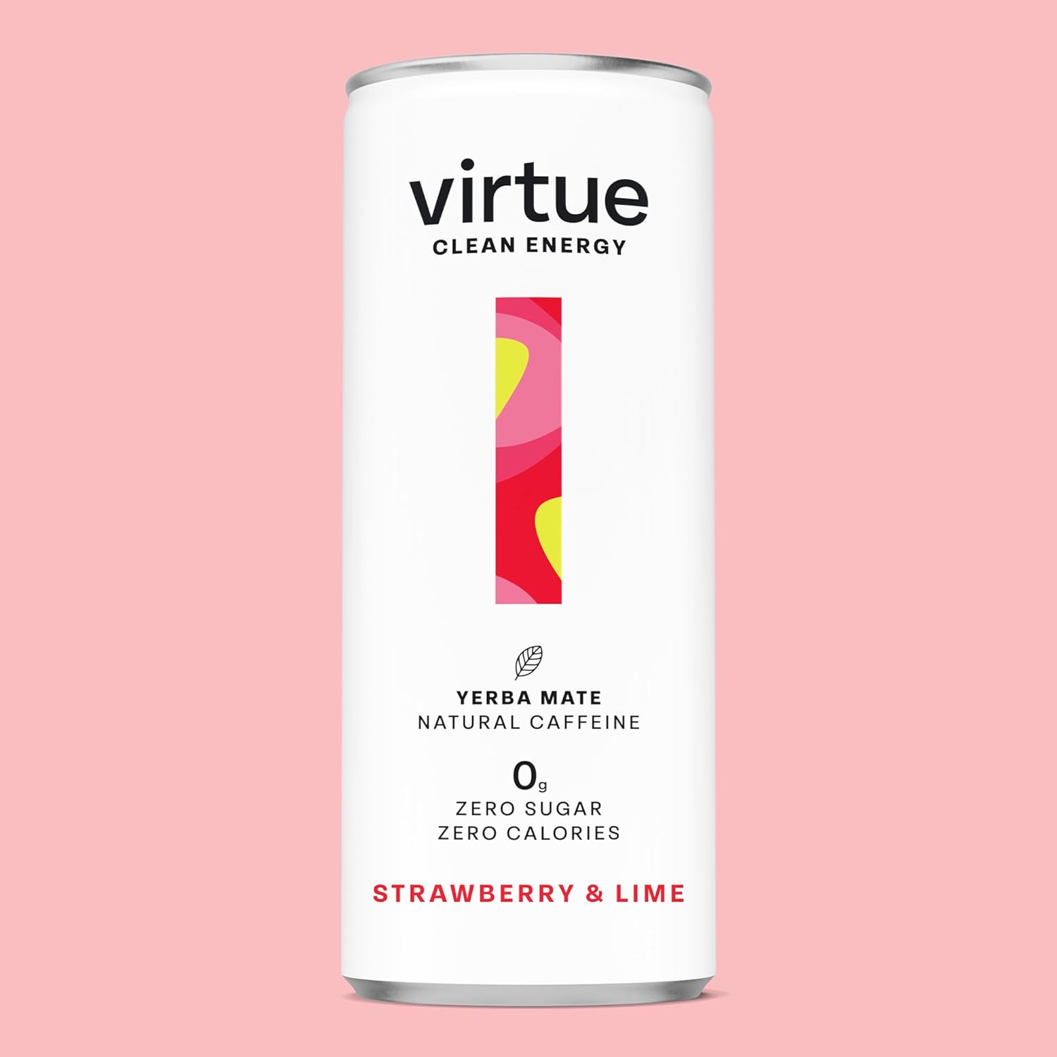 Virtue Yerba Mate - Natural Energy Drink - Sugar Free, Zero Calories, Vegan, Keto Friendly, Gluten Free - 12 x 250ml (Strawberry & Lime) Strawberry & Lime