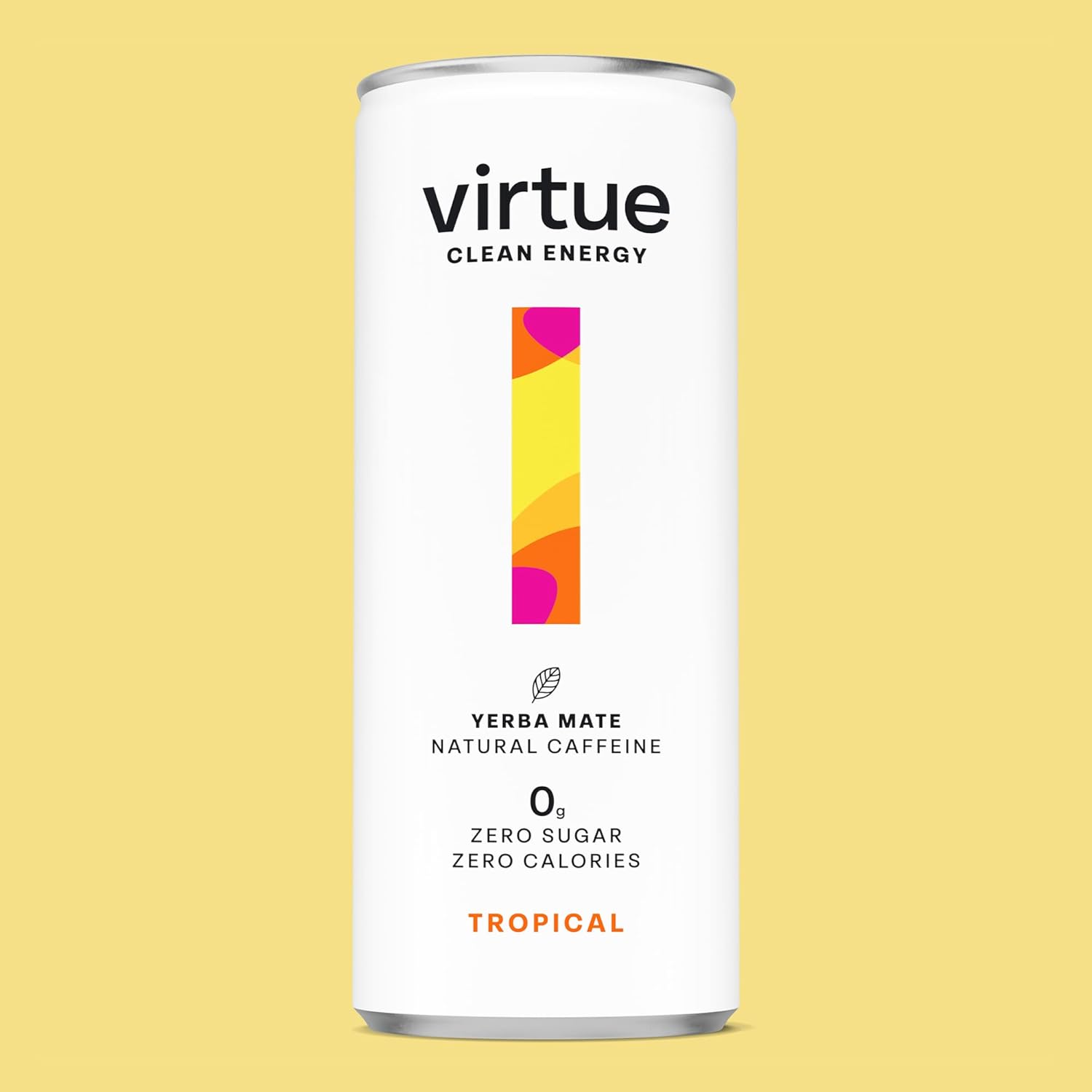 Virtue Yerba Mate - Natural Energy Drink - Sugar Free, Zero Calories, Vegan, Keto Friendly, Gluten Free - 12 x 250ml (Tropical) Tropical