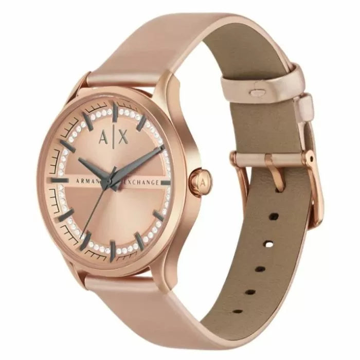 Armani Exchange Analog Rose Gold Dial Women Watch