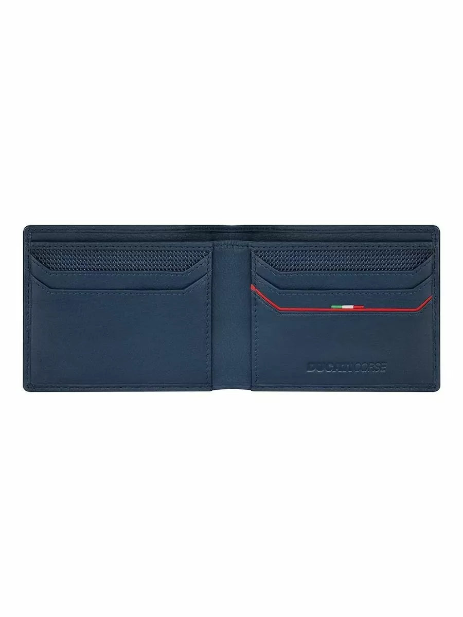 Ducati ELEGANTE wallet for men 6cc blue leather