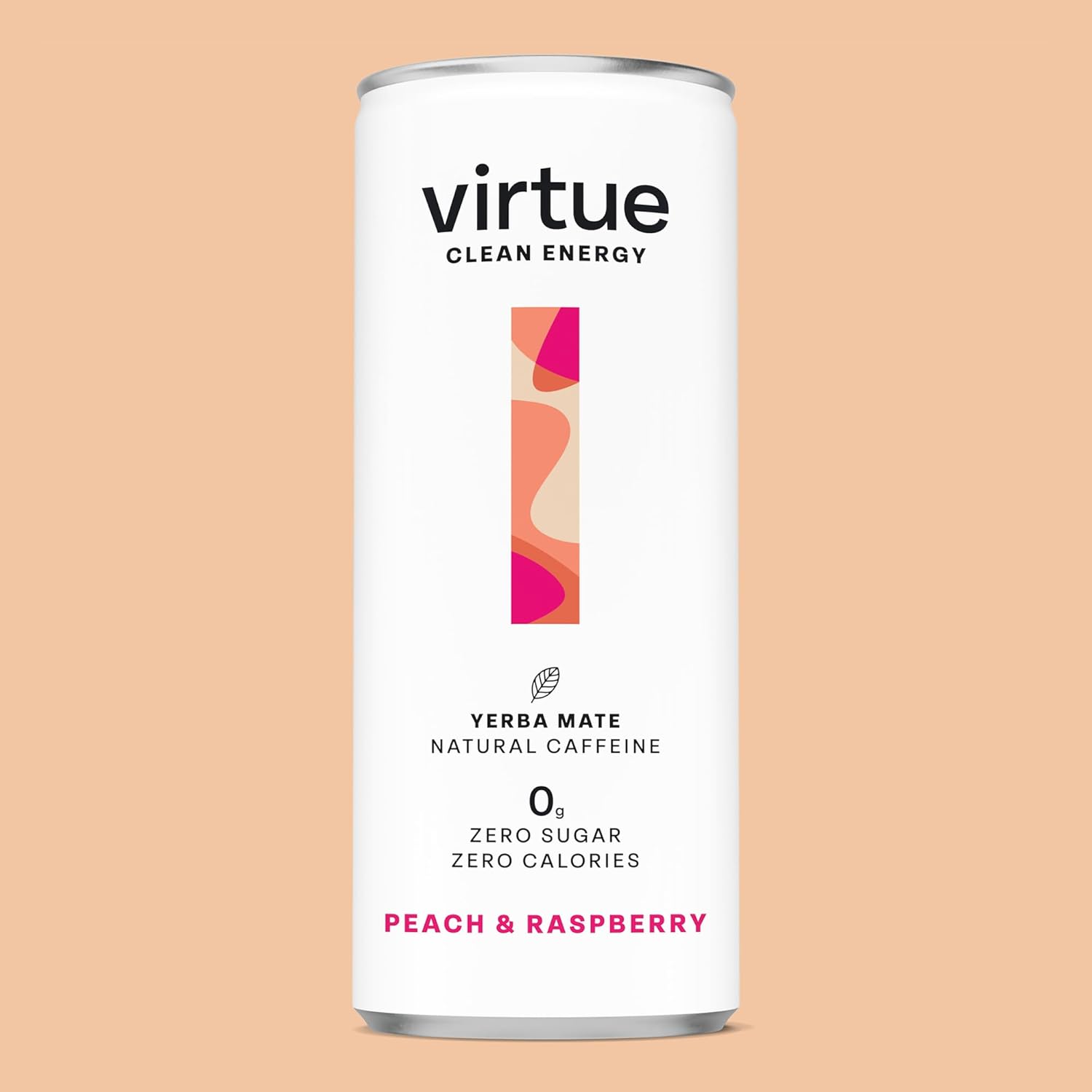 Virtue Yerba Mate - Natural Energy Drink - Sugar Free, Zero Calories, Vegan, Keto Friendly, Gluten Free - 12 x 250ml (Peach & Raspberry) Peach & Raspberry