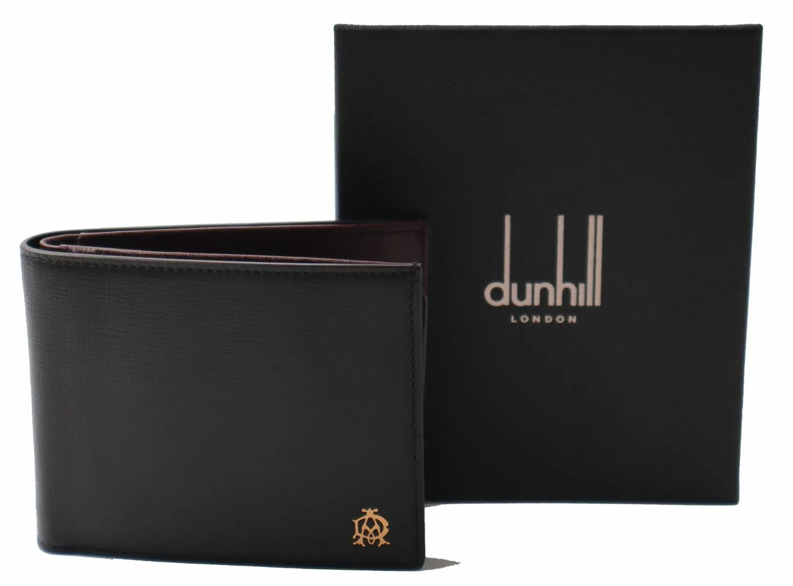 Dunhill wallet 6cc for men with 2 ID black leather