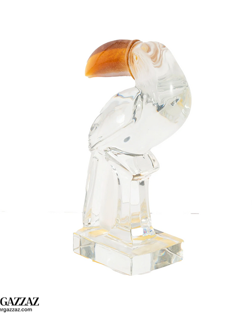 Load image into Gallery viewer, Toucan in transparent glossy crystal by Daum france
