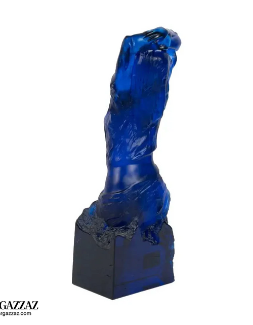 Load image into Gallery viewer, A PATE-DE-VERRE FEMALE GLASS SCULPTURE blue
