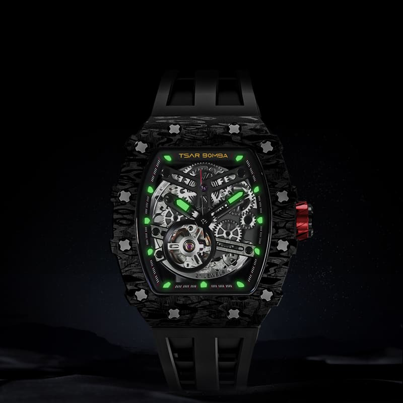 Elemental Series-Carbon Fiber Automatic Watch TB8208CF Cool Black