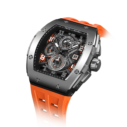 Elemental Series-Quartz Watch TB8211Q Silver Orange