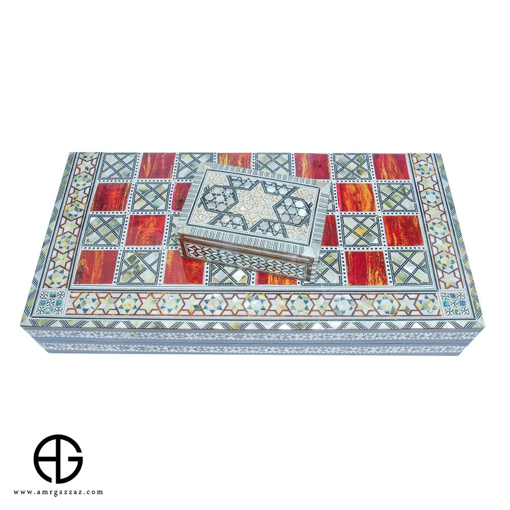 Handmade Oriental Backgammon & Chess Table
