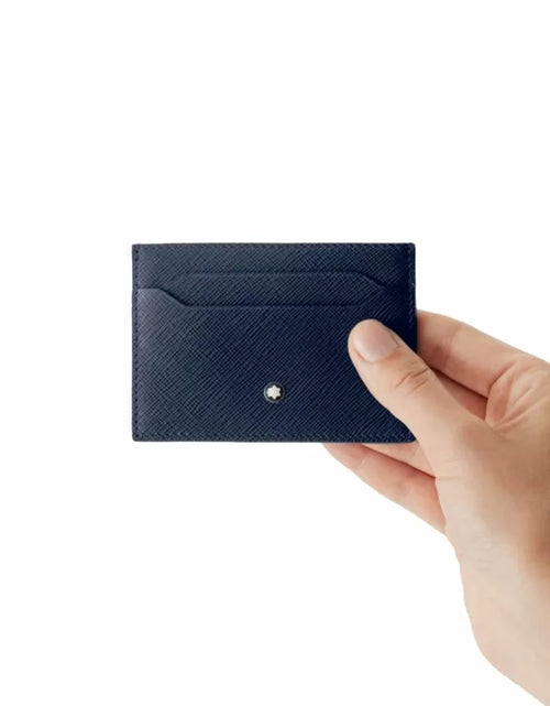 تحميل الصورة إلى عارض المعرض، Montblanc Sartorial Card Holder 5cc - Blue Leather
