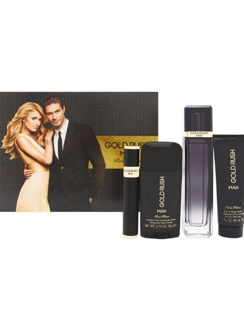 تحميل الصورة إلى عارض المعرض، مجموعة هدايا عطر باريس هيلتون جولد راش مان (100 مل + غسول للجسم 90 مل + مزيل عرق 75 مل) للرجال
