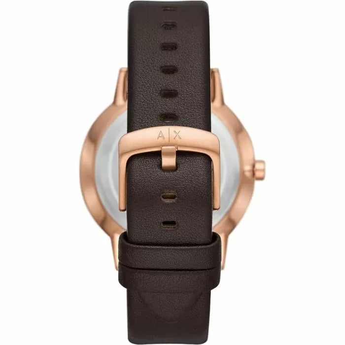 Armani Exchange Men Watch Multifunction brown leather