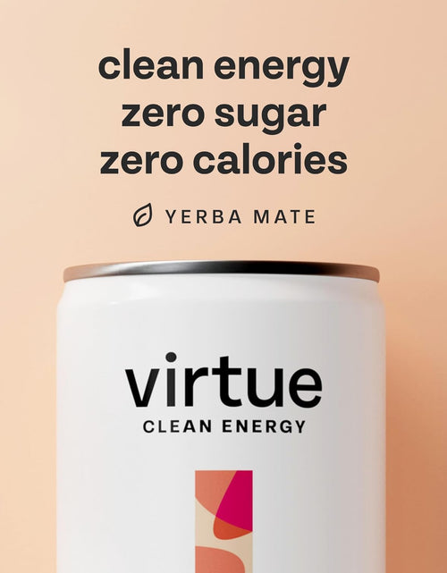 Load image into Gallery viewer, Virtue Yerba Mate - Natural Energy Drink - Sugar Free, Zero Calories, Vegan, Keto Friendly, Gluten Free - 12 x 250ml (Peach &amp; Raspberry) Peach &amp; Raspberry
