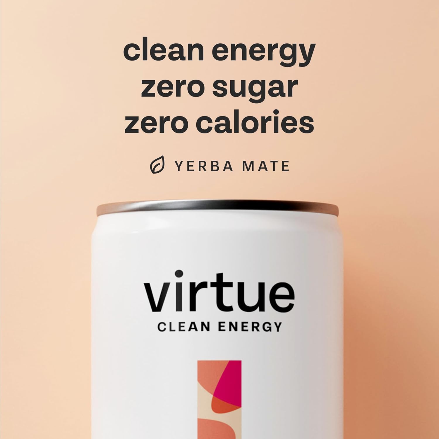 Virtue Yerba Mate - Natural Energy Drink - Sugar Free, Zero Calories, Vegan, Keto Friendly, Gluten Free - 12 x 250ml (Peach & Raspberry) Peach & Raspberry