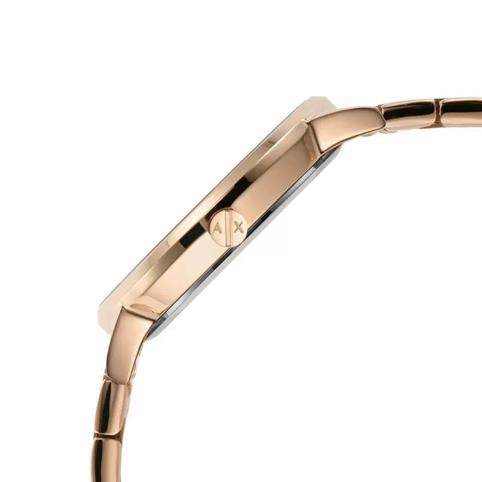 Armani Exchange Quartz Rose Gold Dial Women Watch