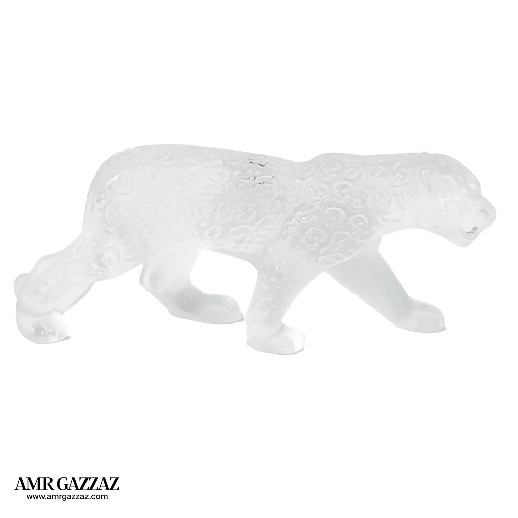 A Lalique Clear and Frosted Glass Rajah Jaguar