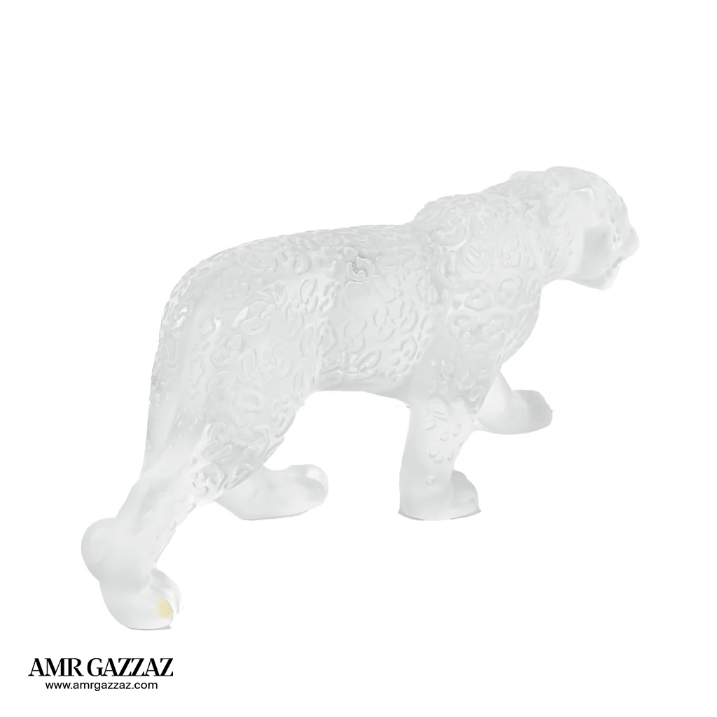 A Lalique Clear and Frosted Glass Rajah Jaguar
