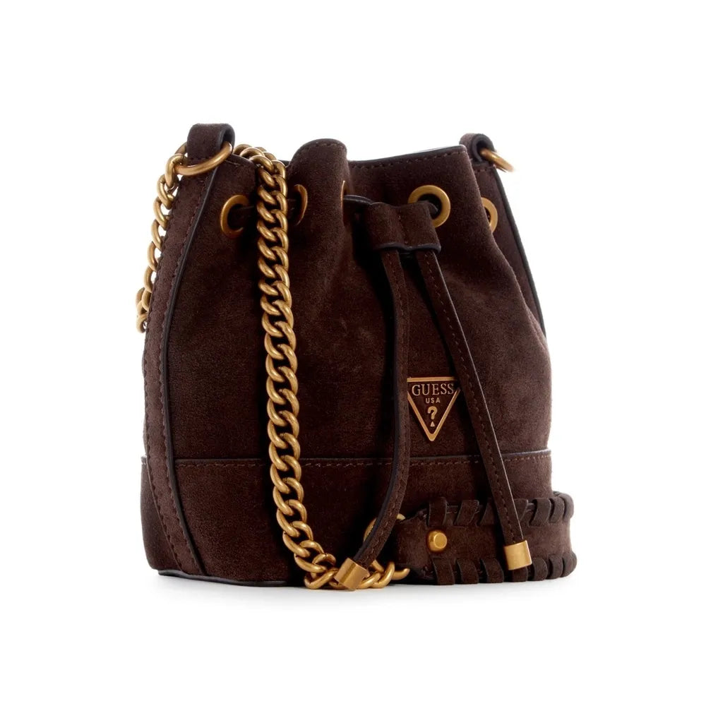 Guess Kaoma Crossbody Bucket Bag Brown