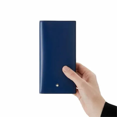 تحميل الصورة إلى عارض المعرض، Montblanc Meisterstuck Long Wallet 15cc Navy Blue
