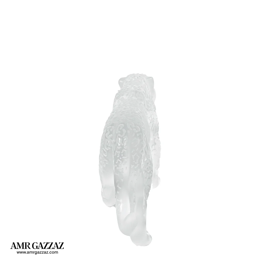 A Lalique Clear and Frosted Glass Rajah Jaguar