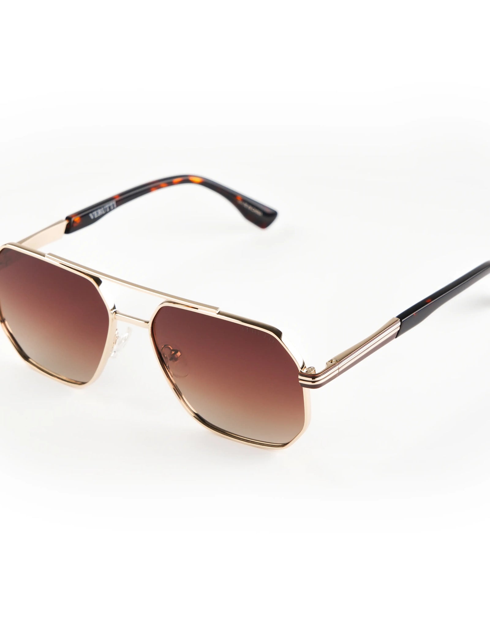 Men’s Luxury Sunglasses Verutti S6617-C1 – Soft Geometric Brown