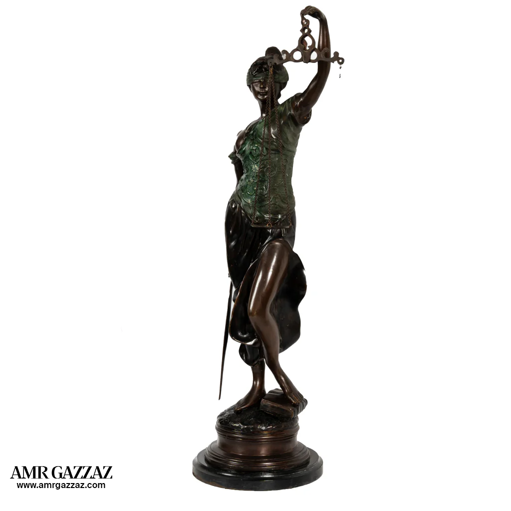 A bronze Justice Statue