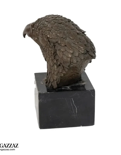 Load image into Gallery viewer, A Bronze Sculpture an Eagle Head on Marble Pedestal
