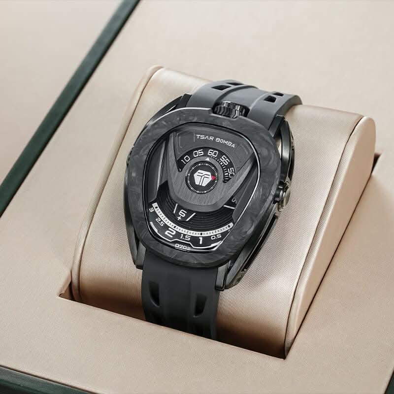 Reactor-Interchangeable Automatic Watch Carbon Fiber Black